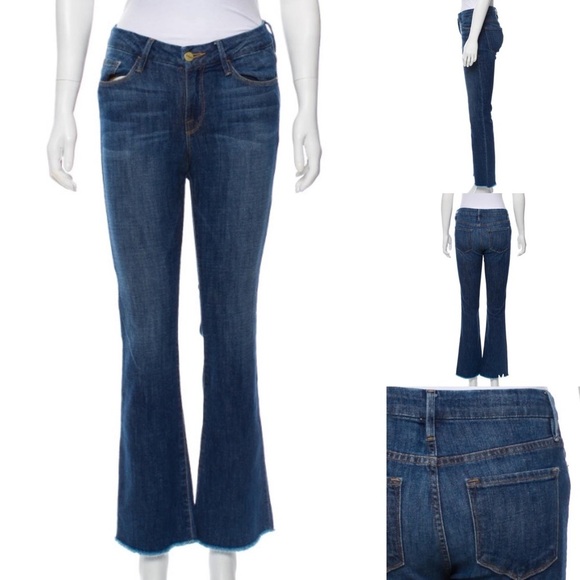 LIKE NEW FRAME JEANS Mid-Rise Straight-Leg Sz 24 - Picture 1 of 4